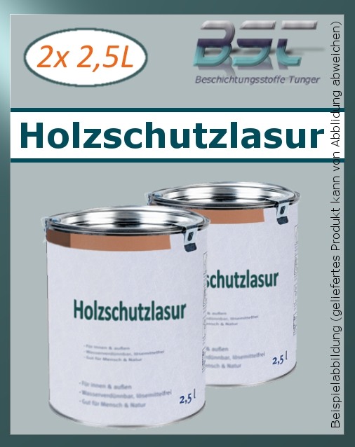 2x2,5Li BFL:HOLZSCHUTZLASUR - offenporig,extrem atmungsaktiv,mit 5-fach UV-Schutz - 24,97 €/Li