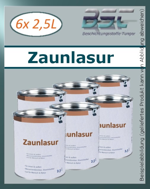 6x2,5Li BFL:ZAUNLASUR - Holzimprägnierung und Farbauffrischung - 15,05 €/Li