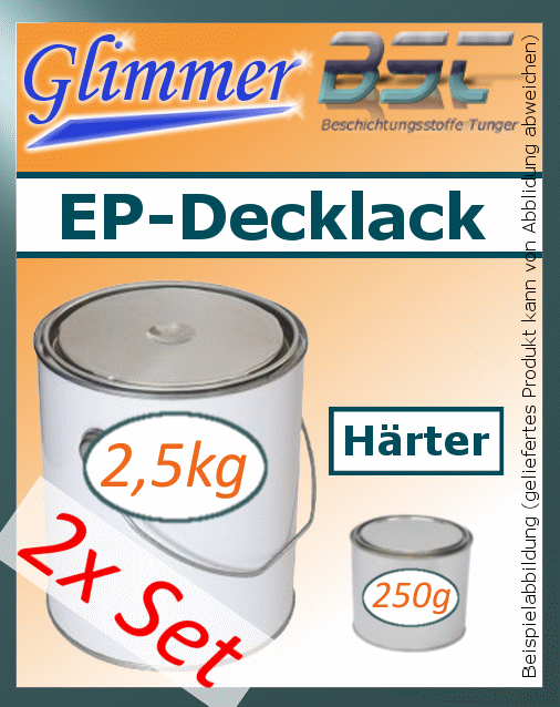 2xSet (2,5kg BFL:Permanent-Glimmer-Lack+0,25kg Härter BFL:PH 15) Extremschutz gegen Wasser+Chemikalien; Mischpreis: 31,65 €/kg