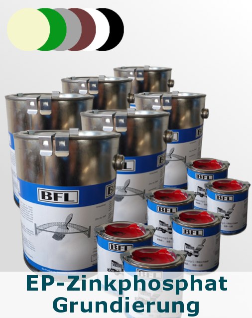 6xSet (2,5kg BFL:Permanent-Grund + 0,25kg Härter BFL:PH 15) auf Zink,Alu+Stahl (Farbtongruppe 1 = 19,23 €/kg)