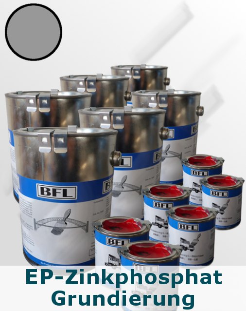 6xSet (2,5kg BFL:Permanent-Grund + 0,25kg Härter BFL:PH 15) auf Zink,Alu+Stahl (Grau = 19,10 €/kg)