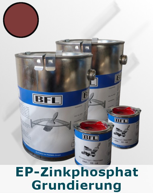 2xSet (2,5kg BFL:Permanent-Grund + 0,25kg Härter BFL:PH 15) auf Zink,Alu+Stahl (Rotbraun = 23,27 €/kg)